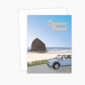 Haystack Rock, Cannon Beach, Oregón / Tarjeta de felicitación en blanco