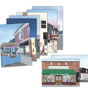 Multnomah Village Portland Oregon Greeting Card Set of 8