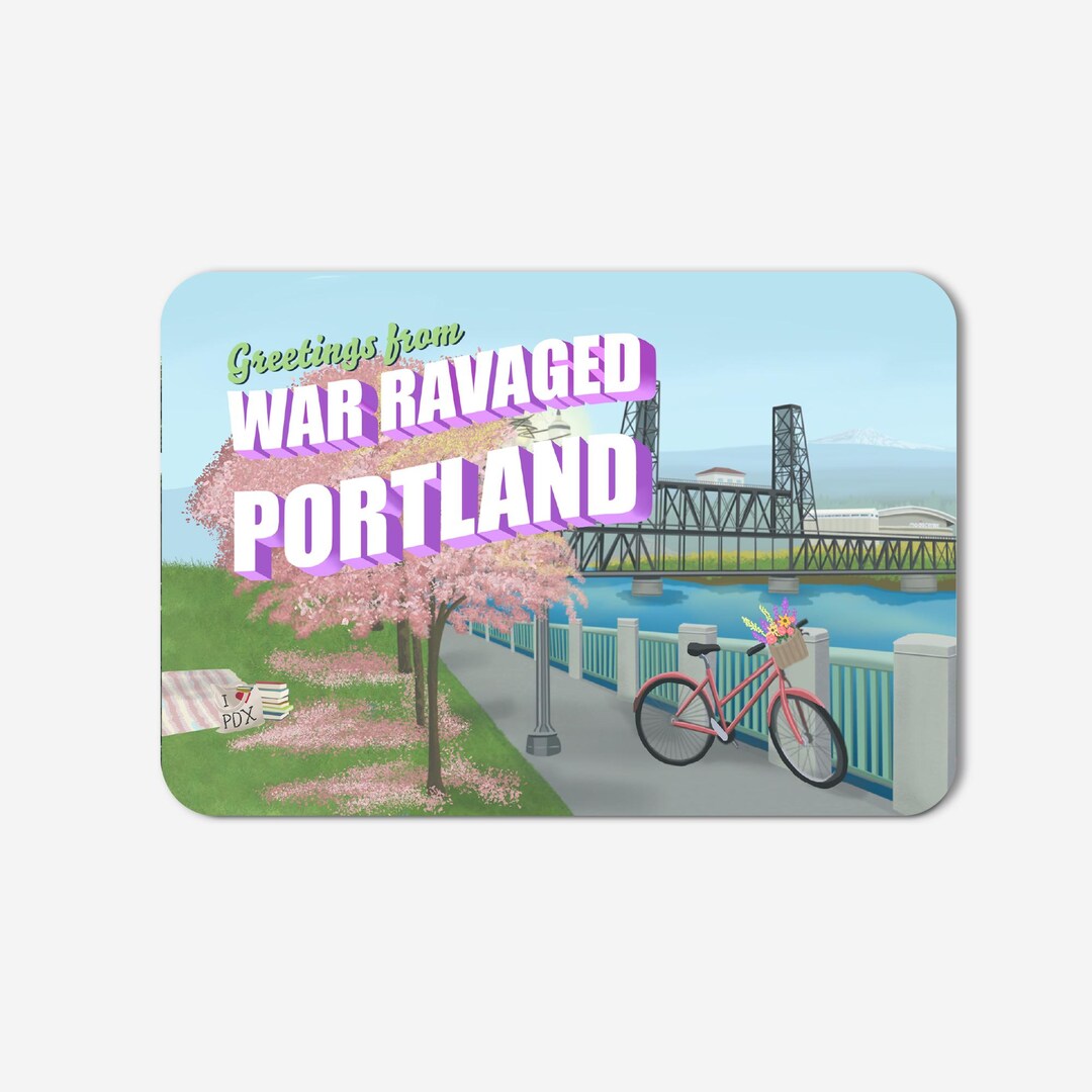 War Ravaged Portland Sticker | Waterproof Vinyl PNW Laptop Decal - Etsy