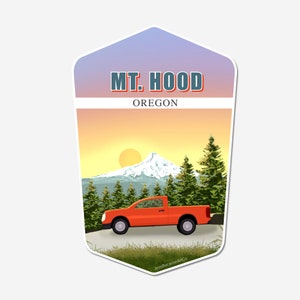 Mt. Hood Oregon Vinyl Sticker | Pacific Northwest | Waterproof / UV Resistant Vinyl Sticker | PDX Decals for Laptop