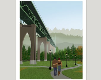 Limited Edition Fine Art Print: Cathedral Park | St. Johns Bridge | Giclee Art Print | Portland Oregon