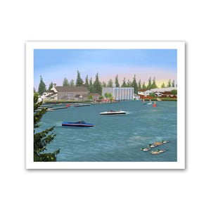 Lake Oswego Original Drawing | Signed | Numbered Edition | Giclee Art Print