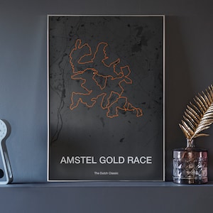 Amstel Gold Race - fietskaart art print - fietscadeau - minimalistisch design