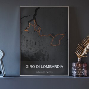 Giro di Lombardia - Radsport Karte Kunstdruck - Radsport Geschenk - minimalistisches Design