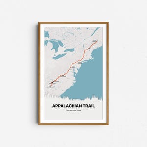 Appalachian Trail Map | AT poster | Appalachian Trail hiking map | Gift for Outdoors