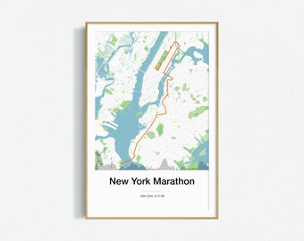 GPX or Strava personalized marathon poster - running poster - runner gift