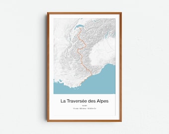 Poster cycliste personnalisé GPX ou Strava - cadeau cycliste