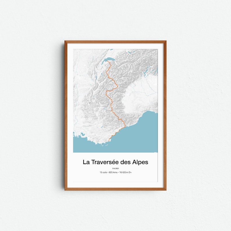 GPX or Strava personalized cycling poster - cycling gift image 1