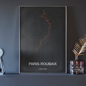 Paris-Roubaix - Radsport Karte Kunstdruck - Radsport Geschenk - minimalistisches Design