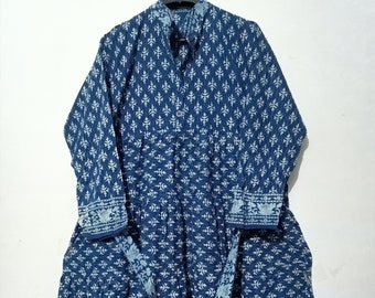 Handmade Indian Cotton Dress, Block Print Skater Circle Dress