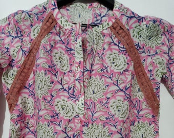 Women Blouse,Boho Top,Women's New Bohemian Lace Long Sleeve Button Front Floral Romantic Blouse Top Boho Vintage