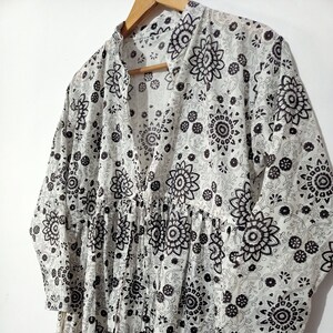 Florales indisches Baumwollkleid, Blockprint Kleid, Handgemachtes Kleid aus Baumwolle, Sketer Circle Kleid, Flapperkleid, Blusenkleid, Langes Kleid