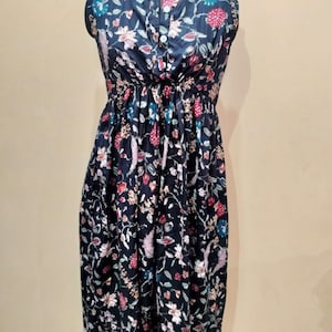 Robe imprimée Inde, robe en coton, robes handblock, robe bleue, robe en coton Inde, robe d’été, robe longue, robe Boho, robe imprimée bloc