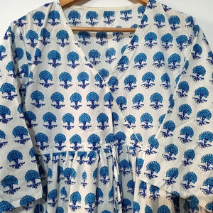 Indisches Kleid, Florales Blockprint Kleid, Baumwolle Handgemachtes Kleid, Sketer Circle Kleid, Flapperkleid, Blusenkleid, kurzes Kleid