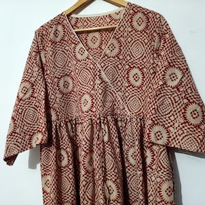 Block Dress,Indian Cotton Dress, Floral block Print Dress,Cotton Handmade Dress, Sketer Circle Dress,Flapper Dress, Blousen Dress,Long Dress