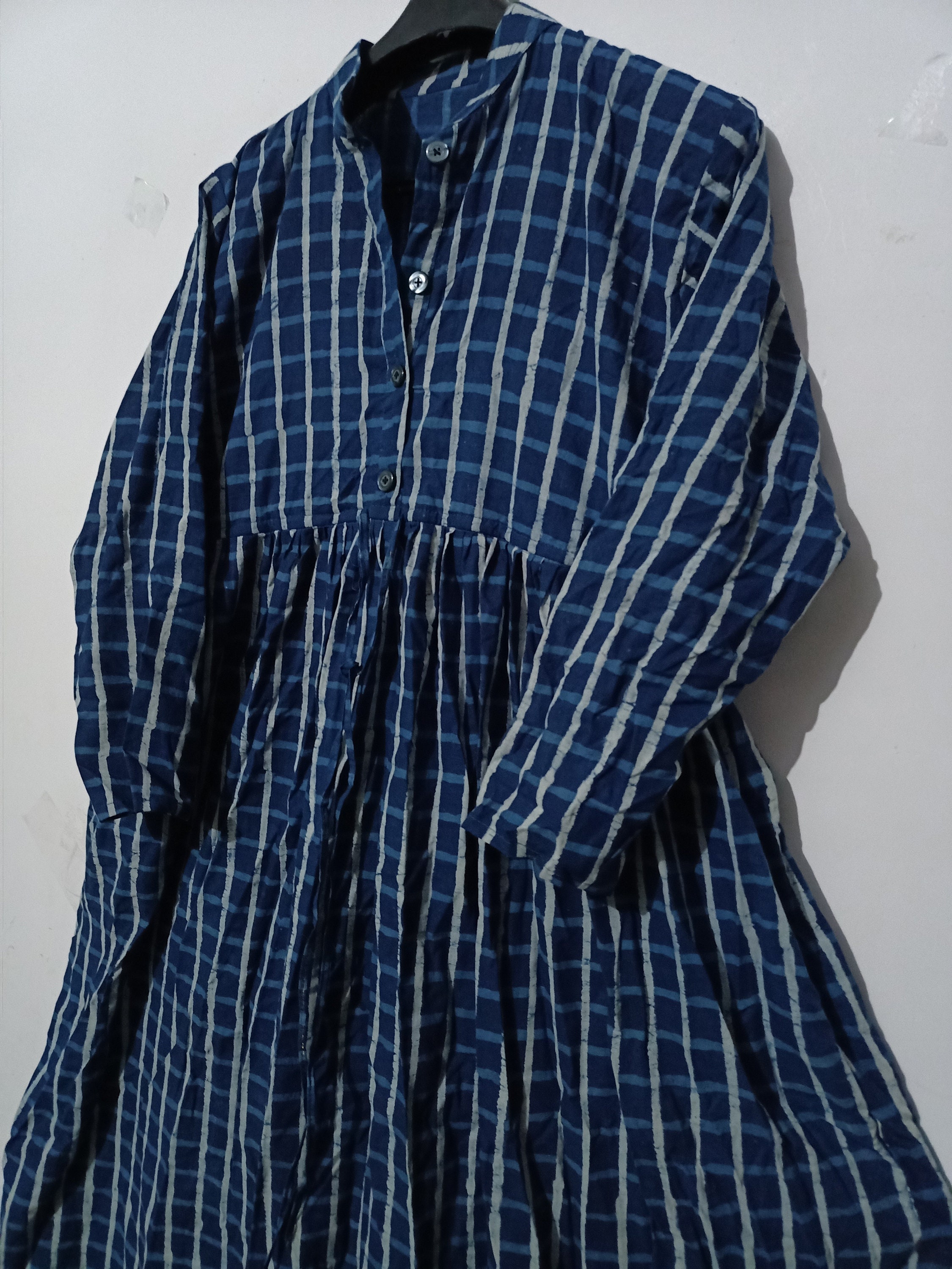 Women's Dress Indigo Block Print Cotton Dresshandmade - Etsy