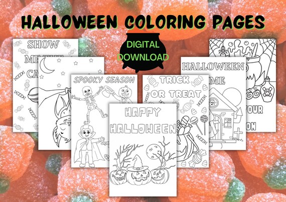 Halloween Coloring Pages Digital Download - Etsy