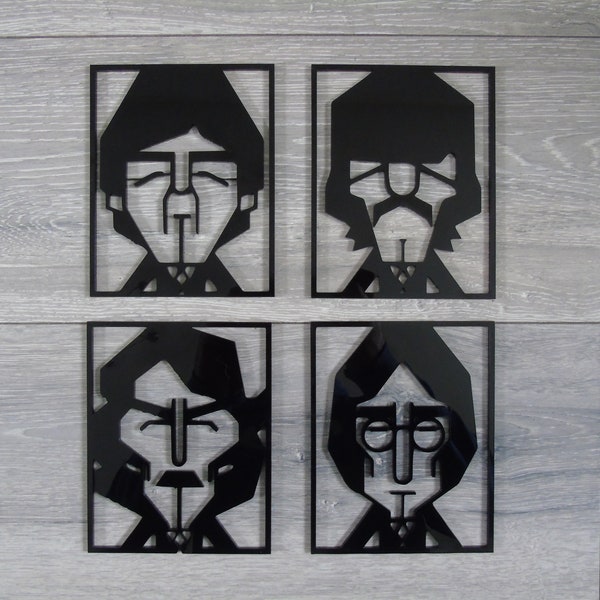 The Beatles Wall Art Silhouette Laser Cut Gloss Black Acrylic