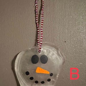 Sea Glass Snowman Ornament