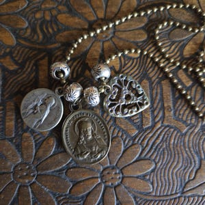 Vintage French Religious Medal Necklace