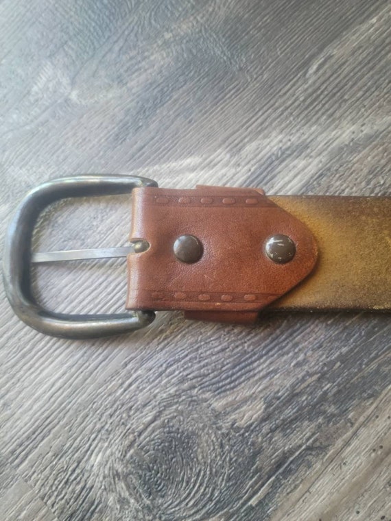 Vintage Brown Leather Belt - image 4