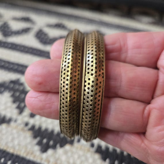 Mesh Design Brass Bangles - image 3