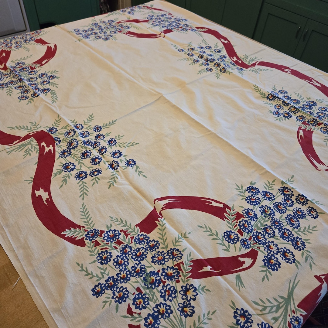 Red Ribbon Tablecloth - Etsy