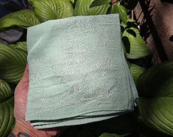 Mint Damask Tablecloth & Napkins