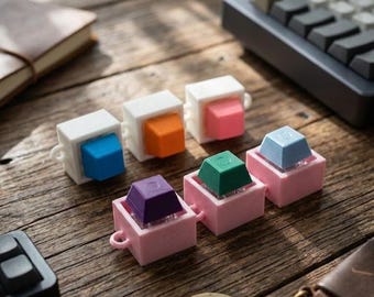 Mechanical Keyboard Fidget Clicker Toy | Tactile Trio Button Desk Fidget | Sensory Toy Ages 8+ | UK Made Keychain or Pocket Clicker