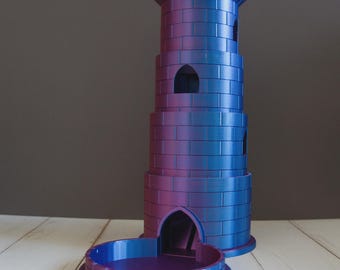 Castle Turret Dice Tower Collapsible RPG Gift Tabletop Gaming Accessory Handmade UK