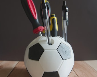 Football Pen Holder Desk Organiser Gift for Football Fans Soccer Lover Gift Fathers Day Desk Tidy