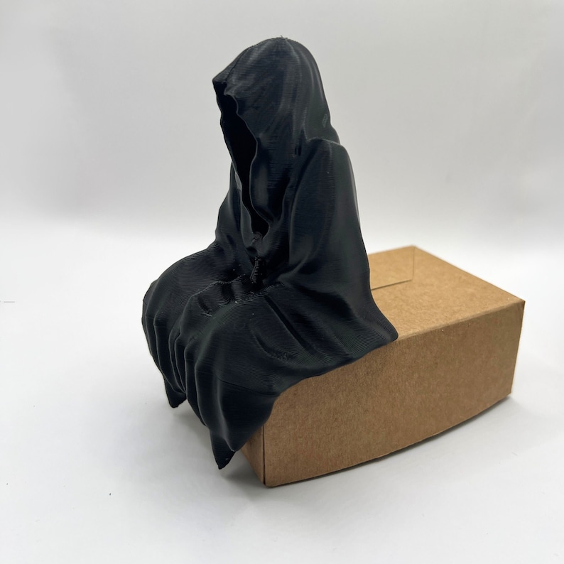 Sitting Grim Reaper Gothic Figure Shelf Decor Gift Spooky Ghost Collectible | Highly Detailed image 2
