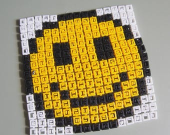 Smiley Face Fidget Chainmail Fabric Toy, Tactile Sensory Gift for Teens and Adults