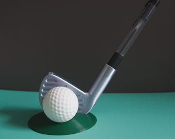 Golfer Pen Holder Desk Gift, Unique Father's Day Gift for Him, Golf Lover Present