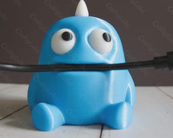 Blue Monster Cable Holder Desk Organiser | USB SD Card Storage Desk Tidy | Fun Desk Gift for Gamers Students
