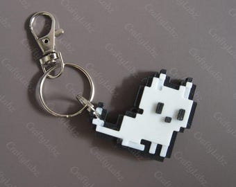 Cute Cat Pixel Art Keychain | Retro 8 Bit Cat Gift | Handmade UK Bag Charm