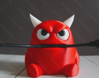 Red Monster Cable Holder USB SD Card Storage Cute Desk Organiser Fun Desk Tidy Gift for Gamers Teachers