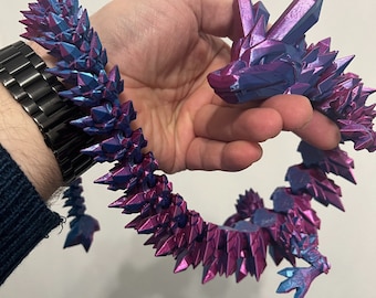 Articulated Dragon Fidget Toy 2ft, Sensory Desk Toy, Fantasy Collector Gift, UK Handmade
