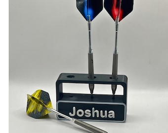 Personalised Dart Holder Display Stand, Darts Gift for Him, Custom Name Dart Rack, UK Handmade Darts Lover Present
