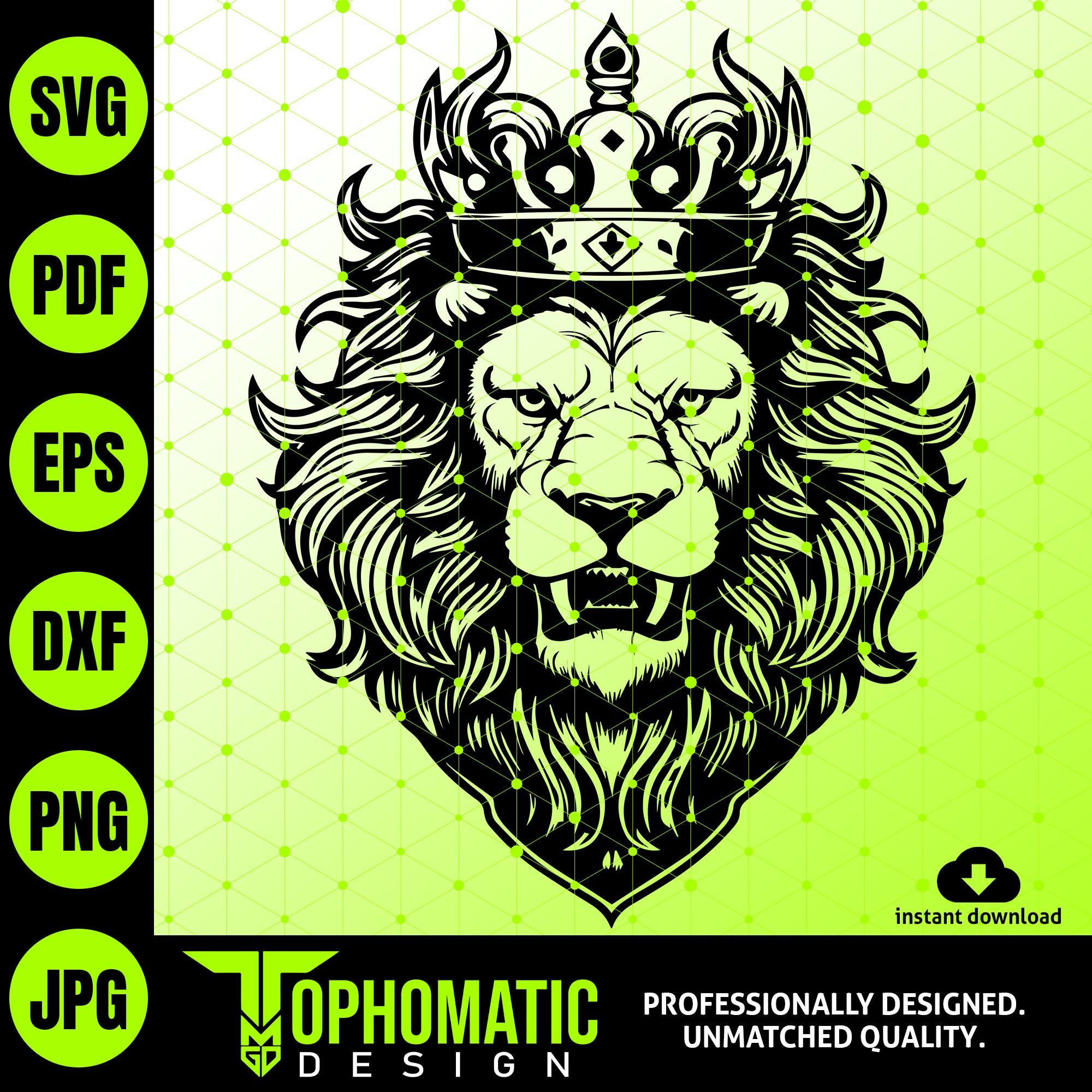 Leeuwenkop met kroon SVG | Lion Crest SVG-bestanden | Leeuwenlogo |  Alfa-svg | Leeuw-svg | Kroon-svg | Leeuwenkop met kroon T-shirtontwerp svg  - Etsy België, image size:2000x2000