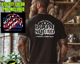 Boom Squad Independence Day Design SVG, 4 luglio SVG, Se corro, corri SVG, 4 luglio SVG, Patriottico SVG