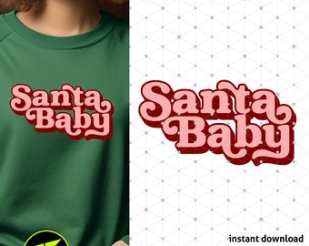 Santa Baby SVG - Retro Christmas SVG Design - Instant Download