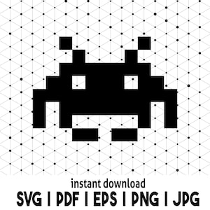 Weltraum Invasoren SVG | Space Invaders SVG-Dateien | Space Invaders | Retro Gaming svg | 8-bit svg | Retro Space Invaders svg
