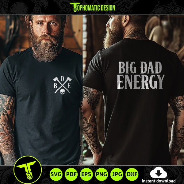 Big Dad Energy SVG para Cricut, Regalo de padres svg, Papá divertido svg, Cumpleaños papá svg, Cumpleaños vintage svg