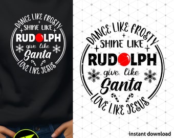 Christmas SVG Design: Frosty, Rudolph, Santa, Jesus Quote (Instant Download)