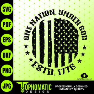 One Nation Under God SVG, Second Amend SVG, Patriotic PNG, Proud American Design