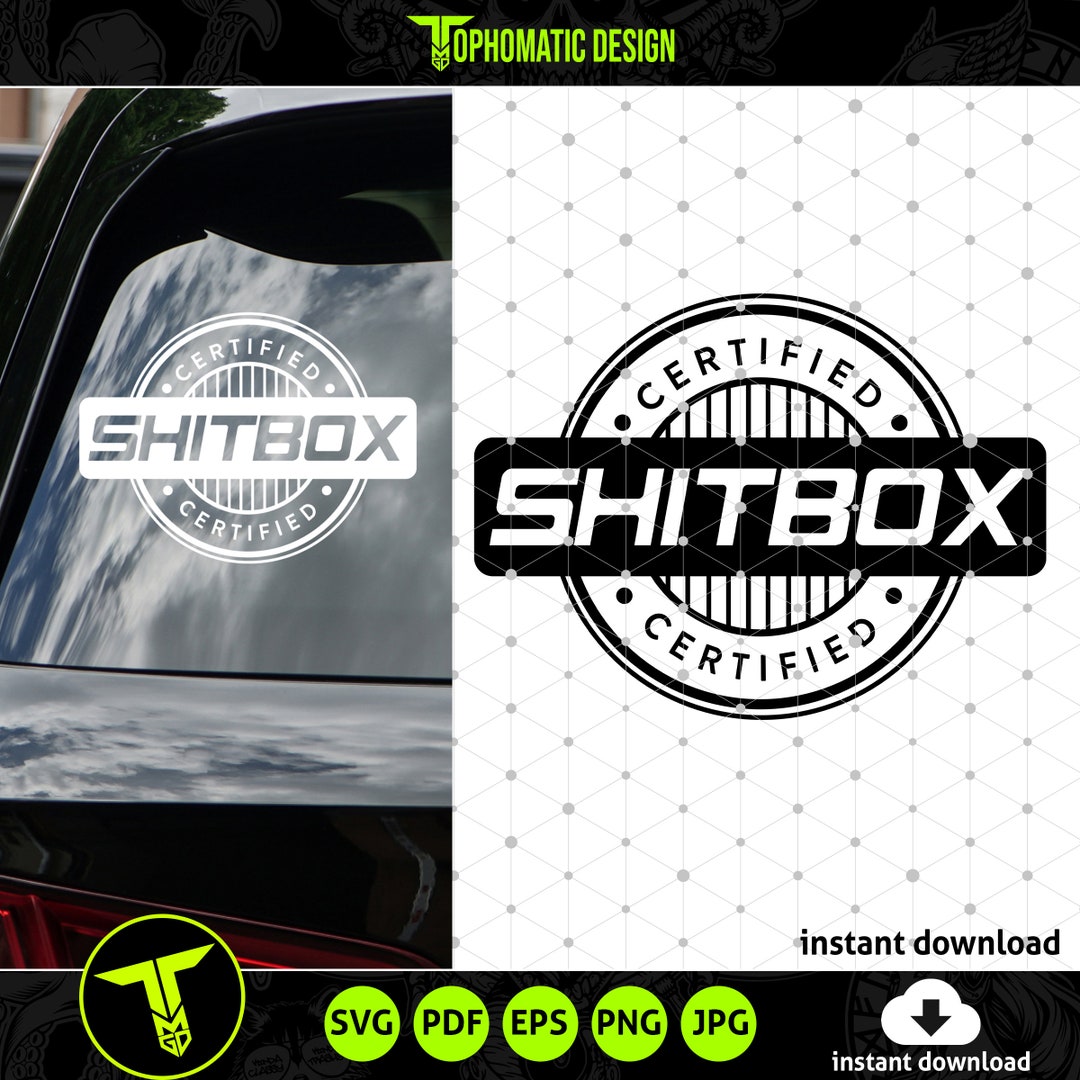 2 Stück Shitbox Autoaufkleber - Lustige Embleme Für Auto Karosserie