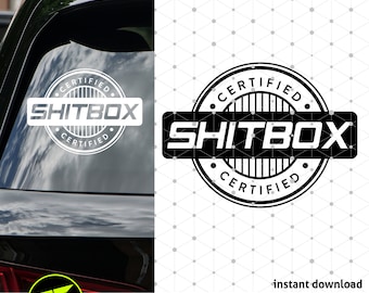 Certified Shitbox SVG Stamp Design -  Funny Car Decal - Instant Download