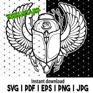 Ägyptischer Skarabäus SVG | Symbol der Transformation | Sofortiger digitaler Download