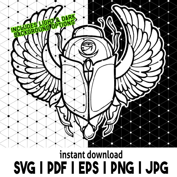 Egyptian Scarab Beetle SVG | Symbol of Transformation | Instant Digital Download